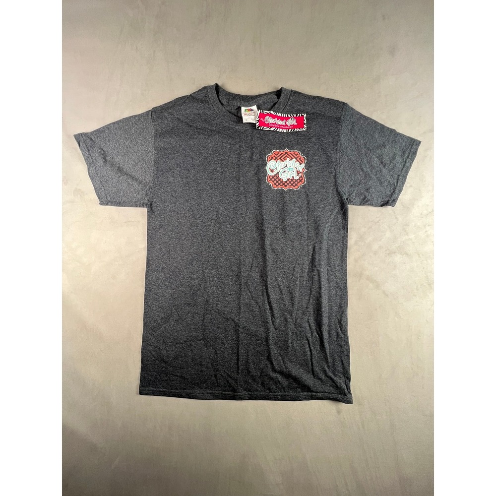 Cherished Girl 1 John 4:19 Christian T-Shirt Charcoal Gray Small NWT‎